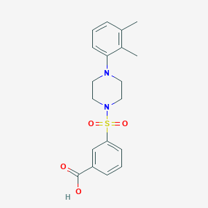 molecular formula C19H22N2O4S B5495765 3-{[4-(2,3-dimethylphenyl)piperazin-1-yl]sulfonyl}benzoic acid 