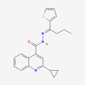 molecular formula C21H21N3OS B5495811 2-cyclopropyl-N'-[1-(2-thienyl)butylidene]-4-quinolinecarbohydrazide 
