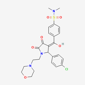 molecular formula C25H28ClN3O6S B5495837 4-({2-(4-chlorophenyl)-4-hydroxy-1-[2-(4-morpholinyl)ethyl]-5-oxo-2,5-dihydro-1H-pyrrol-3-yl}carbonyl)-N,N-dimethylbenzenesulfonamide 