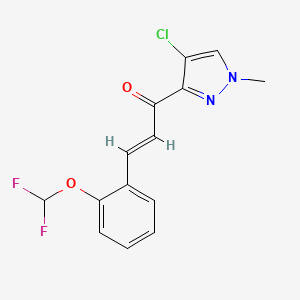molecular formula C14H11ClF2N2O2 B5495843 1-(4-chloro-1-methyl-1H-pyrazol-3-yl)-3-[2-(difluoromethoxy)phenyl]-2-propen-1-one 