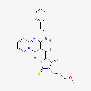 molecular formula C24H24N4O3S2 B5495851 3-{[3-(3-methoxypropyl)-4-oxo-2-thioxo-1,3-thiazolidin-5-ylidene]methyl}-2-[(2-phenylethyl)amino]-4H-pyrido[1,2-a]pyrimidin-4-one 