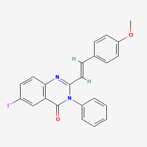molecular formula C23H17IN2O2 B5495856 6-iodo-2-[2-(4-methoxyphenyl)vinyl]-3-phenyl-4(3H)-quinazolinone 