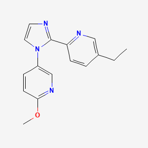 molecular formula C16H16N4O B5495872 5-ethyl-2-[1-(6-methoxypyridin-3-yl)-1H-imidazol-2-yl]pyridine 
