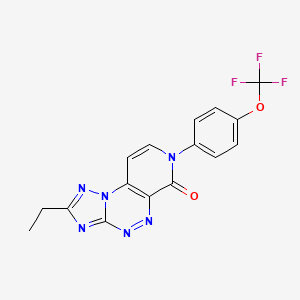 molecular formula C16H11F3N6O2 B5495893 2-ethyl-7-[4-(trifluoromethoxy)phenyl]pyrido[4,3-e][1,2,4]triazolo[5,1-c][1,2,4]triazin-6(7H)-one 