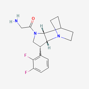 molecular formula C17H21F2N3O B5495927 {2-[rel-(2R,3R,6R)-3-(2,3-difluorophenyl)-1,5-diazatricyclo[5.2.2.0~2,6~]undec-5-yl]-2-oxoethyl}amine dihydrochloride 