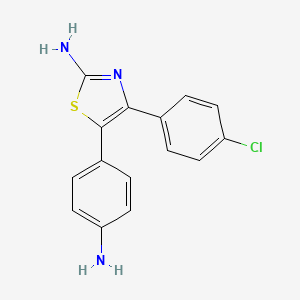 molecular formula C15H12ClN3S B5495945 5-(4-aminophenyl)-4-(4-chlorophenyl)-1,3-thiazol-2-amine 