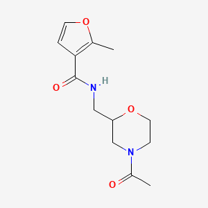 molecular formula C13H18N2O4 B5495952 N-[(4-acetylmorpholin-2-yl)methyl]-2-methyl-3-furamide 