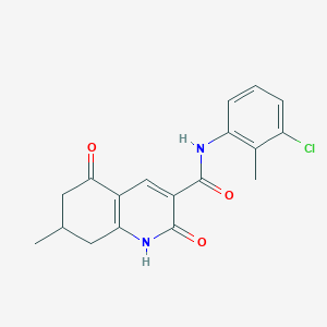 N-(3-chloro-2-methylphenyl)-7-methyl-2,5-dioxo-1,2,5,6,7,8-hexahydro-3-quinolinecarboxamide