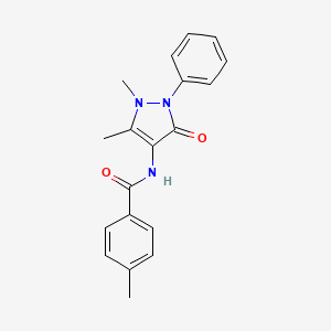 molecular formula C19H19N3O2 B5495995 N-(1,5-dimethyl-3-oxo-2-phenyl-2,3-dihydro-1H-pyrazol-4-yl)-4-methylbenzamide 
