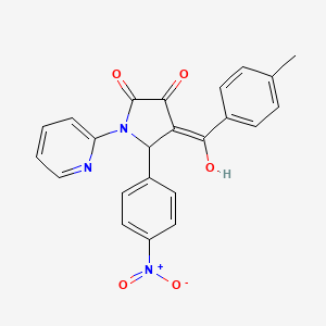 3-hydroxy-4-(4-methylbenzoyl)-5-(4-nitrophenyl)-1-(2-pyridinyl)-1,5-dihydro-2H-pyrrol-2-one