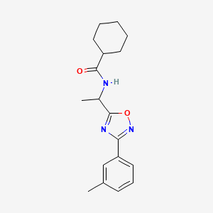 molecular formula C18H23N3O2 B5496025 N-{1-[3-(3-methylphenyl)-1,2,4-oxadiazol-5-yl]ethyl}cyclohexanecarboxamide 