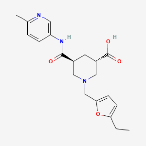 molecular formula C20H25N3O4 B5496044 (3S*,5S*)-1-[(5-ethyl-2-furyl)methyl]-5-{[(6-methyl-3-pyridinyl)amino]carbonyl}-3-piperidinecarboxylic acid 