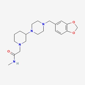 molecular formula C20H30N4O3 B5496047 2-{3-[4-(1,3-benzodioxol-5-ylmethyl)-1-piperazinyl]-1-piperidinyl}-N-methylacetamide dihydrochloride 