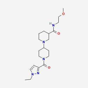 molecular formula C20H33N5O3 B5496069 1'-[(1-ethyl-1H-pyrazol-3-yl)carbonyl]-N-(2-methoxyethyl)-1,4'-bipiperidine-3-carboxamide 