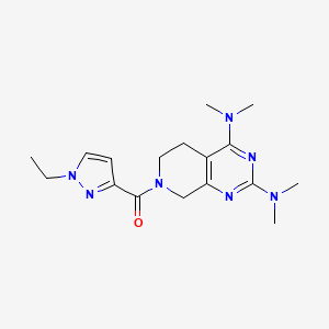 molecular formula C17H25N7O B5496107 7-[(1-ethyl-1H-pyrazol-3-yl)carbonyl]-N,N,N',N'-tetramethyl-5,6,7,8-tetrahydropyrido[3,4-d]pyrimidine-2,4-diamine 