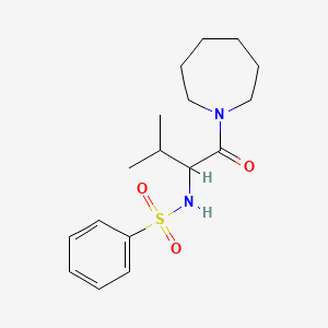 molecular formula C17H26N2O3S B5496118 N-[1-(1-azepanylcarbonyl)-2-methylpropyl]benzenesulfonamide 
