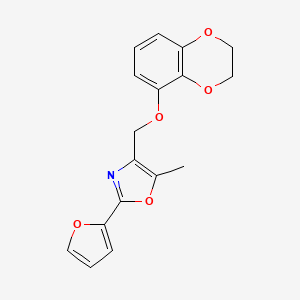molecular formula C17H15NO5 B5496122 4-[(2,3-dihydro-1,4-benzodioxin-5-yloxy)methyl]-2-(2-furyl)-5-methyl-1,3-oxazole 