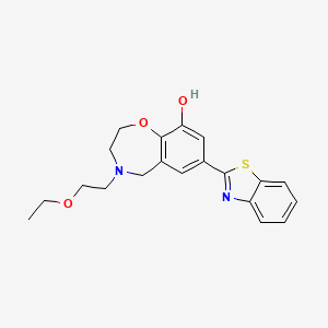 molecular formula C20H22N2O3S B5496129 7-(1,3-benzothiazol-2-yl)-4-(2-ethoxyethyl)-2,3,4,5-tetrahydro-1,4-benzoxazepin-9-ol 