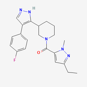 1-[(3-ethyl-1-methyl-1H-pyrazol-5-yl)carbonyl]-3-[4-(4-fluorophenyl)-1H-pyrazol-5-yl]piperidine