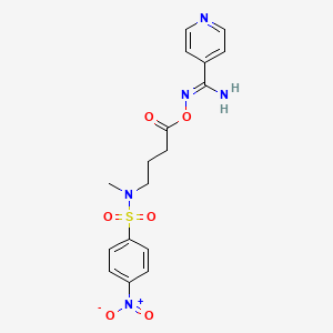 molecular formula C17H19N5O6S B5496185 N'-[(4-{methyl[(4-nitrophenyl)sulfonyl]amino}butanoyl)oxy]-4-pyridinecarboximidamide 