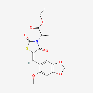 ethyl 2-{5-[(6-methoxy-1,3-benzodioxol-5-yl)methylene]-2,4-dioxo-1,3-thiazolidin-3-yl}propanoate
