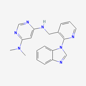 molecular formula C19H19N7 B5496233 N'-{[2-(1H-benzimidazol-1-yl)pyridin-3-yl]methyl}-N,N-dimethylpyrimidine-4,6-diamine 