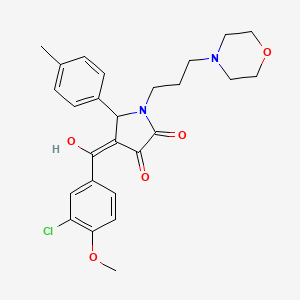 molecular formula C26H29ClN2O5 B5496237 4-(3-chloro-4-methoxybenzoyl)-3-hydroxy-5-(4-methylphenyl)-1-[3-(4-morpholinyl)propyl]-1,5-dihydro-2H-pyrrol-2-one 