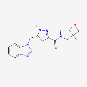 5-(1H-benzimidazol-1-ylmethyl)-N-methyl-N-[(3-methyloxetan-3-yl)methyl]-1H-pyrazole-3-carboxamide