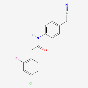 molecular formula C16H12ClFN2O B5496266 2-(4-chloro-2-fluorophenyl)-N-[4-(cyanomethyl)phenyl]acetamide 
