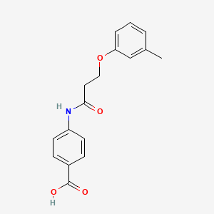 molecular formula C17H17NO4 B5496268 4-{[3-(3-methylphenoxy)propanoyl]amino}benzoic acid 