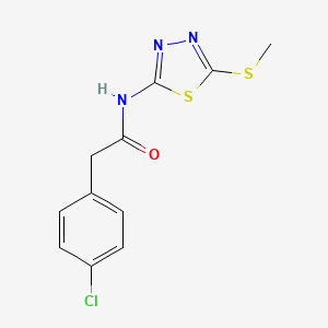 molecular formula C11H10ClN3OS2 B5496282 2-(4-chlorophenyl)-N-[5-(methylthio)-1,3,4-thiadiazol-2-yl]acetamide 