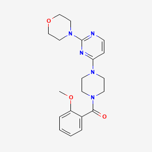 molecular formula C20H25N5O3 B5496288 4-{4-[4-(2-methoxybenzoyl)-1-piperazinyl]-2-pyrimidinyl}morpholine 