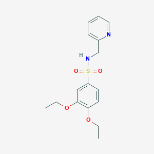 molecular formula C16H20N2O4S B5496300 3,4-diethoxy-N-(2-pyridinylmethyl)benzenesulfonamide 