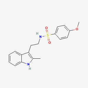 molecular formula C18H20N2O3S B5496320 4-methoxy-N-[2-(2-methyl-1H-indol-3-yl)ethyl]benzenesulfonamide 