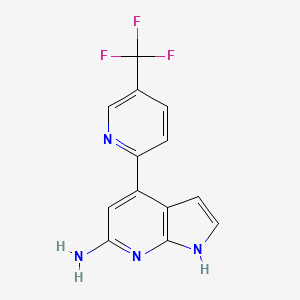 molecular formula C13H9F3N4 B5496331 4-[5-(trifluoromethyl)pyridin-2-yl]-1H-pyrrolo[2,3-b]pyridin-6-amine 