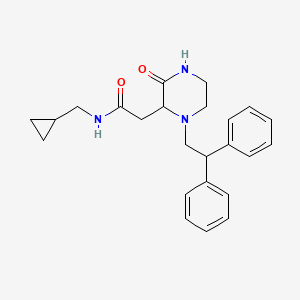 molecular formula C24H29N3O2 B5496332 N-(cyclopropylmethyl)-2-[1-(2,2-diphenylethyl)-3-oxo-2-piperazinyl]acetamide 