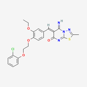 molecular formula C23H21ClN4O4S B5496339 6-{4-[2-(2-chlorophenoxy)ethoxy]-3-ethoxybenzylidene}-5-imino-2-methyl-5,6-dihydro-7H-[1,3,4]thiadiazolo[3,2-a]pyrimidin-7-one 