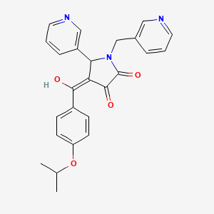 molecular formula C25H23N3O4 B5496341 3-hydroxy-4-(4-isopropoxybenzoyl)-5-(3-pyridinyl)-1-(3-pyridinylmethyl)-1,5-dihydro-2H-pyrrol-2-one 