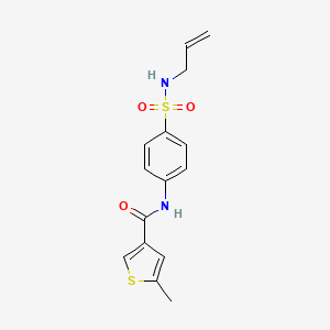 molecular formula C15H16N2O3S2 B5496343 N-{4-[(allylamino)sulfonyl]phenyl}-5-methyl-3-thiophenecarboxamide 