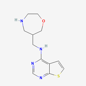 molecular formula C12H16N4OS B5496356 N-(1,4-oxazepan-6-ylmethyl)thieno[2,3-d]pyrimidin-4-amine dihydrochloride 
