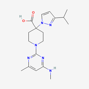 4-(3-isopropyl-1H-pyrazol-1-yl)-1-[4-methyl-6-(methylamino)pyrimidin-2-yl]piperidine-4-carboxylic acid