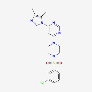 molecular formula C19H21ClN6O2S B5496379 4-{4-[(3-chlorophenyl)sulfonyl]-1-piperazinyl}-6-(4,5-dimethyl-1H-imidazol-1-yl)pyrimidine 