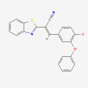 molecular formula C22H13FN2OS B5496392 2-(1,3-benzothiazol-2-yl)-3-(4-fluoro-3-phenoxyphenyl)acrylonitrile 