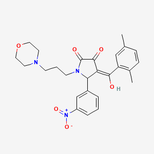 molecular formula C26H29N3O6 B5496405 4-(2,5-dimethylbenzoyl)-3-hydroxy-1-[3-(4-morpholinyl)propyl]-5-(3-nitrophenyl)-1,5-dihydro-2H-pyrrol-2-one 