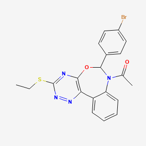 molecular formula C20H17BrN4O2S B5496409 7-acetyl-6-(4-bromophenyl)-3-(ethylthio)-6,7-dihydro[1,2,4]triazino[5,6-d][3,1]benzoxazepine 