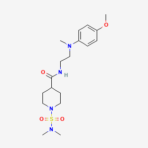 molecular formula C18H30N4O4S B5496411 1-[(dimethylamino)sulfonyl]-N-{2-[(4-methoxyphenyl)(methyl)amino]ethyl}-4-piperidinecarboxamide 