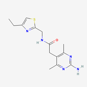 molecular formula C14H19N5OS B5496441 2-(2-amino-4,6-dimethylpyrimidin-5-yl)-N-[(4-ethyl-1,3-thiazol-2-yl)methyl]acetamide 