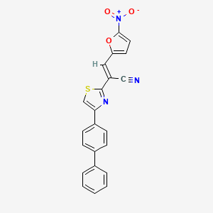molecular formula C22H13N3O3S B5496453 2-[4-(4-biphenylyl)-1,3-thiazol-2-yl]-3-(5-nitro-2-furyl)acrylonitrile 