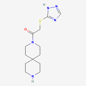 molecular formula C13H21N5OS B5496458 3-[(1H-1,2,4-triazol-3-ylthio)acetyl]-3,9-diazaspiro[5.5]undecane hydrochloride 