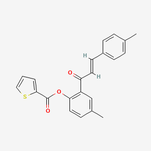 molecular formula C22H18O3S B5496483 4-methyl-2-[3-(4-methylphenyl)acryloyl]phenyl 2-thiophenecarboxylate 